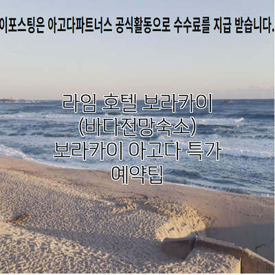 라임 호텔 보라카이 (바다전망숙소) 보라카이 아고다 특가 예약팁