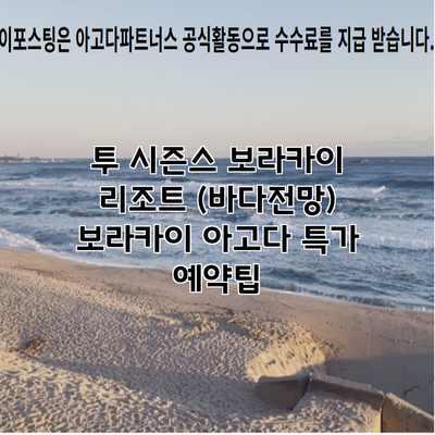 투 시즌스 보라카이 리조트 (바다전망) 보라카이 아고다 특가 예약팁