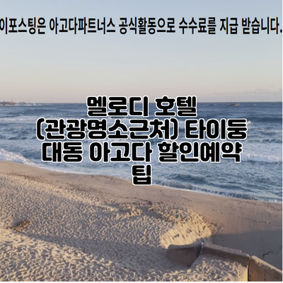 멜로디 호텔 (관광명소근처) 타이둥 대동 아고다 할인예약 팁
